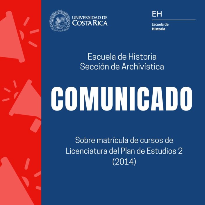 Comunicado de Archivística - Licenciatura Plan de Estudios 2